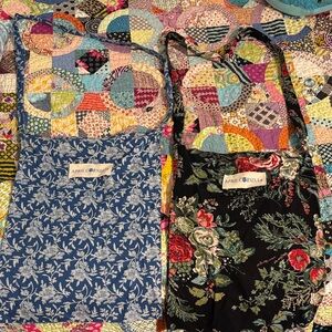 April Cornell Blue and Black Floral Bags